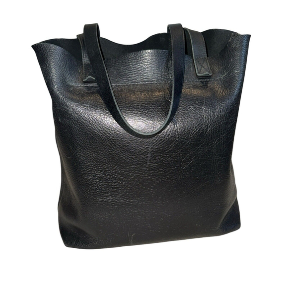 Madewell The Zip-Top Medium Transport Tote Black Leather MISSING LONG STRAP - Picture 4 of 14